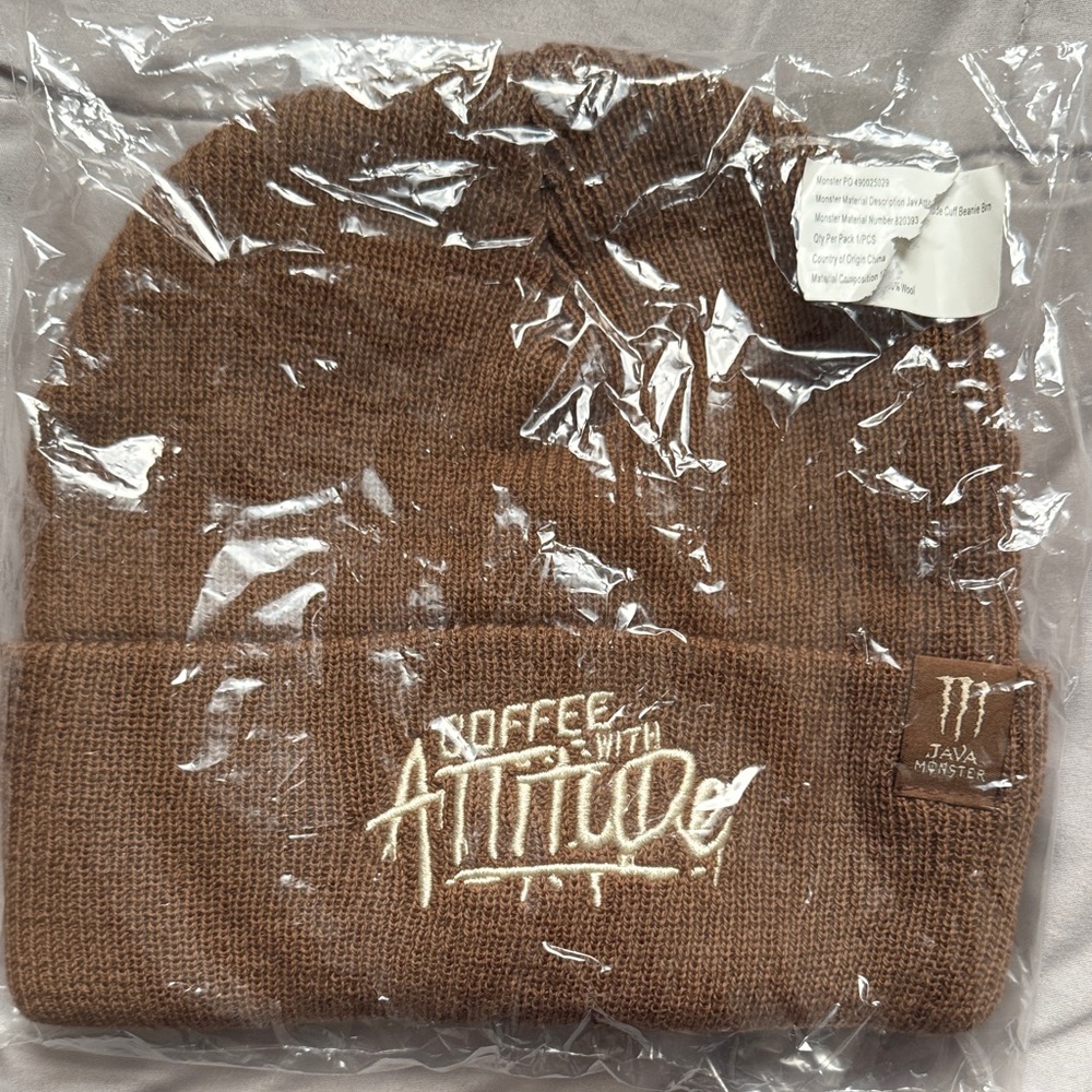 Java Monster Brown Beanie Hat